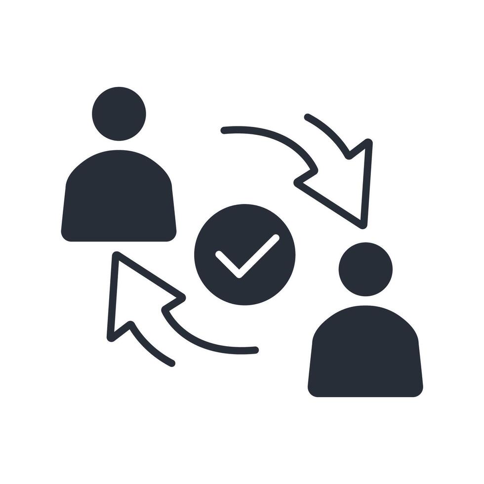 Reciprocity icon. .Editable stroke.linear style sign for use web design,logo.Symbol illustration. vector