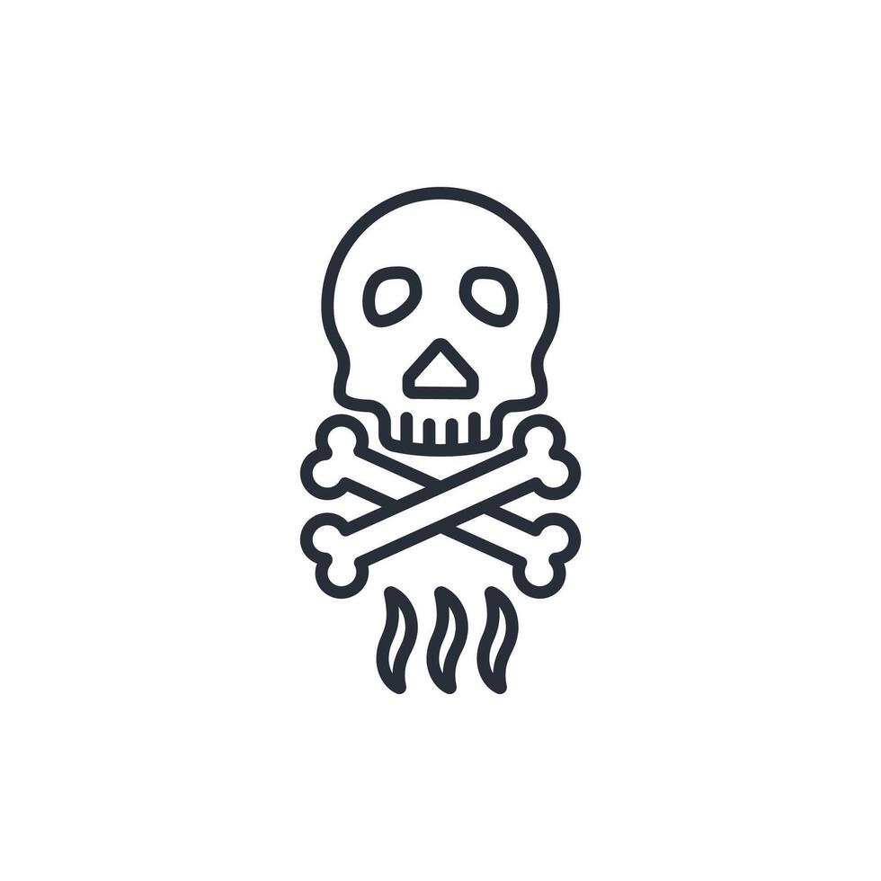 toxic air icon. .Editable stroke.linear style sign for use web design,logo.Symbol illustration. vector