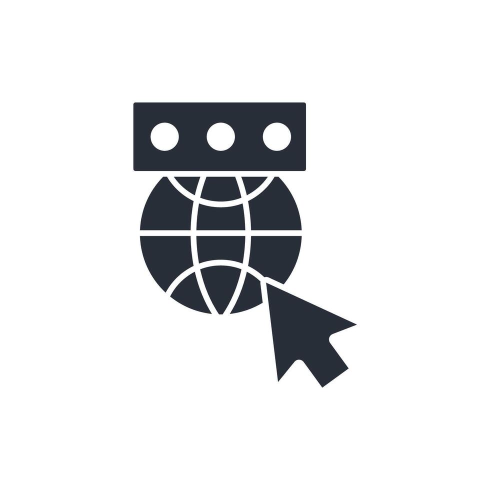 domain name icon. .Editable stroke.linear style sign for use web design,logo.Symbol illustration. vector