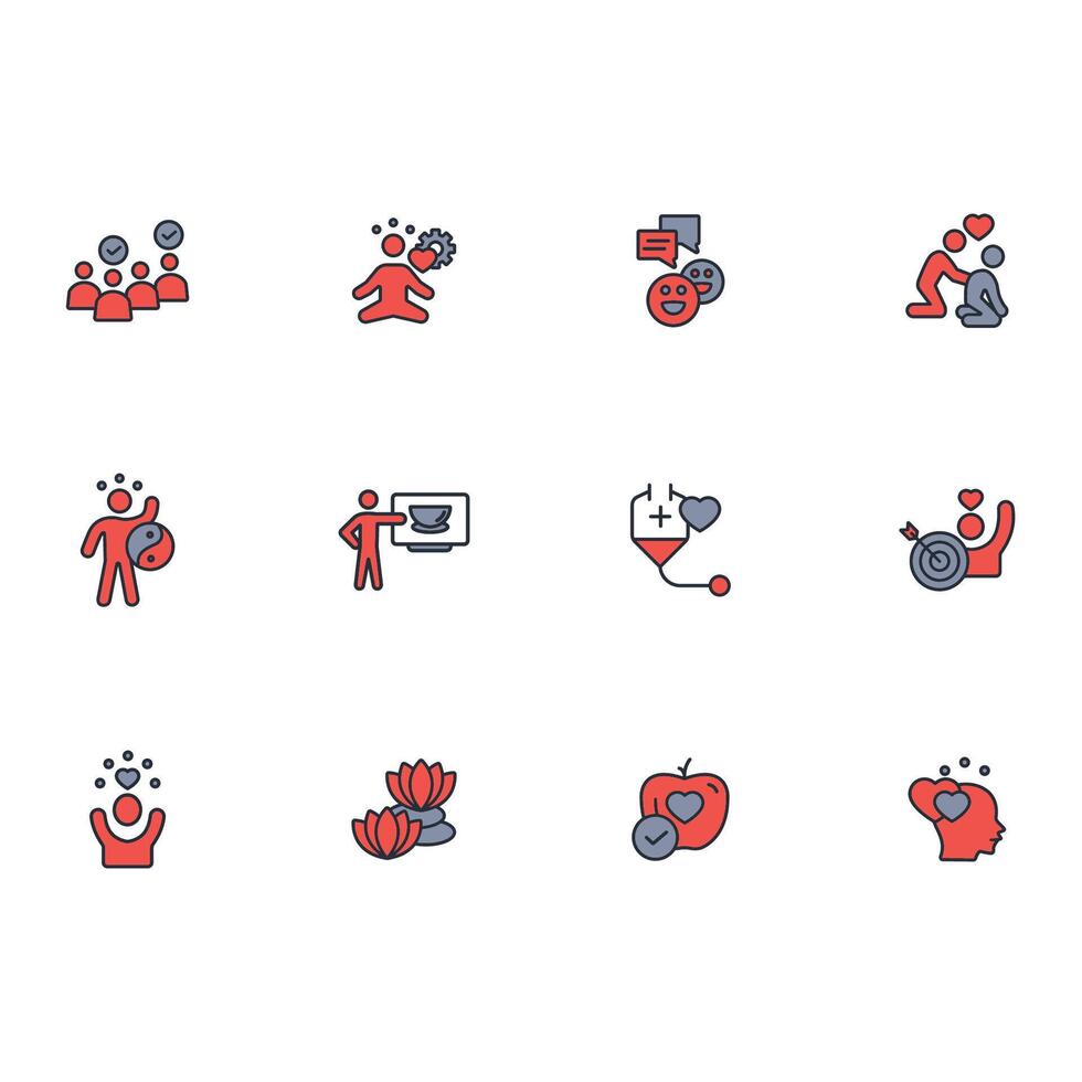 Wellness icon set..Editable stroke.linear style sign for use web design,logo.Symbol illustration. vector