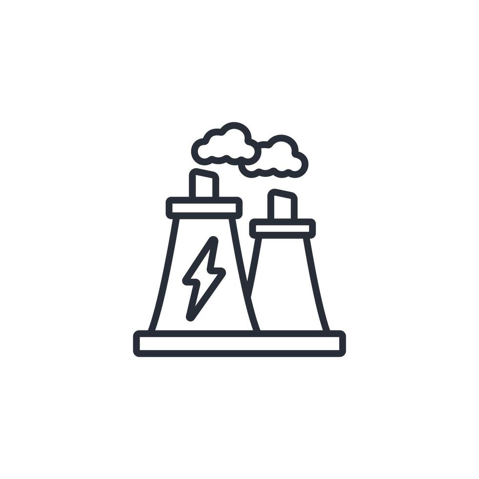coal power plant icon. .Editable stroke.linear style sign for use web design,logo.Symbol illustration. vector