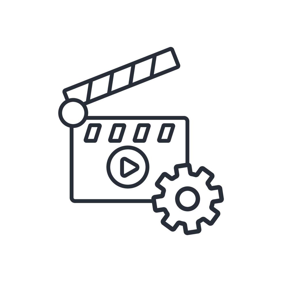 movie icon. .Editable stroke.linear style sign for use web design,logo.Symbol illustration. vector