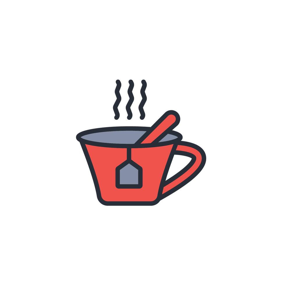 tea icon. .Editable stroke.linear style sign for use web design,logo.Symbol illustration. vector