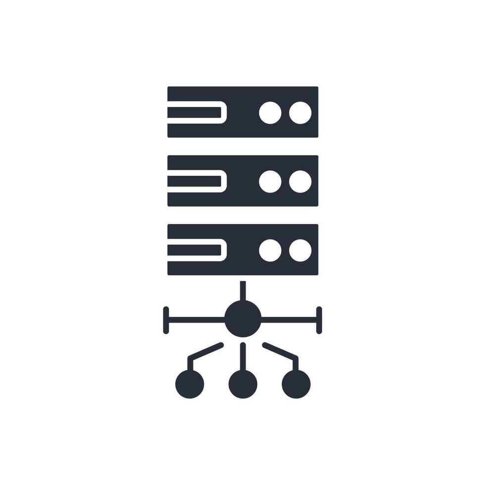 Server icon. .Editable stroke.linear style sign for use web design,logo.Symbol illustration. vector