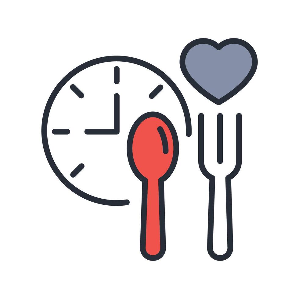 Intermittent fasting icon. .Editable stroke.linear style sign for use web design,logo.Symbol illustration. vector