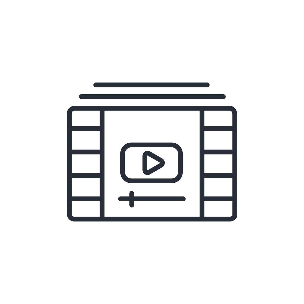 play icon. .Editable stroke.linear style sign for use web design,logo.Symbol illustration. vector