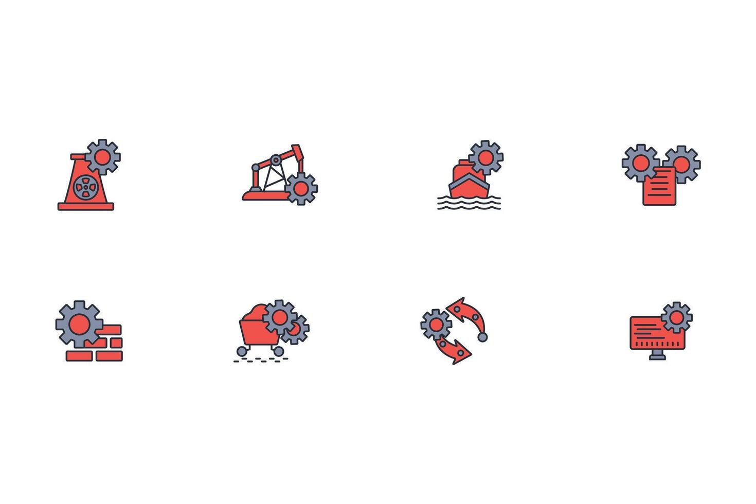 Engineering icon set..Editable stroke.linear style sign for use web design,logo.Symbol illustration. vector