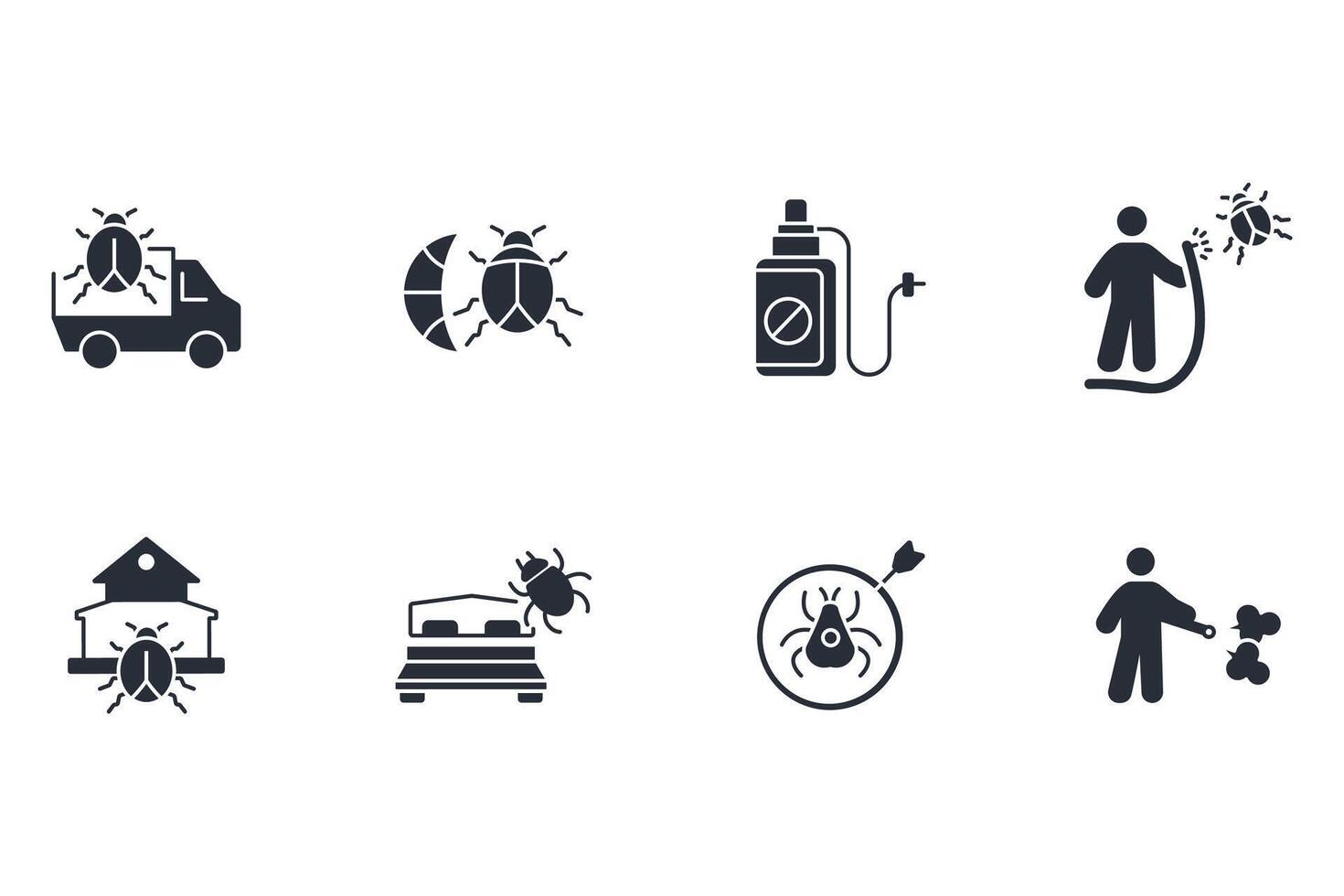 Pest control icon set..Editable stroke.linear style sign for use web design,logo.Symbol illustration. vector