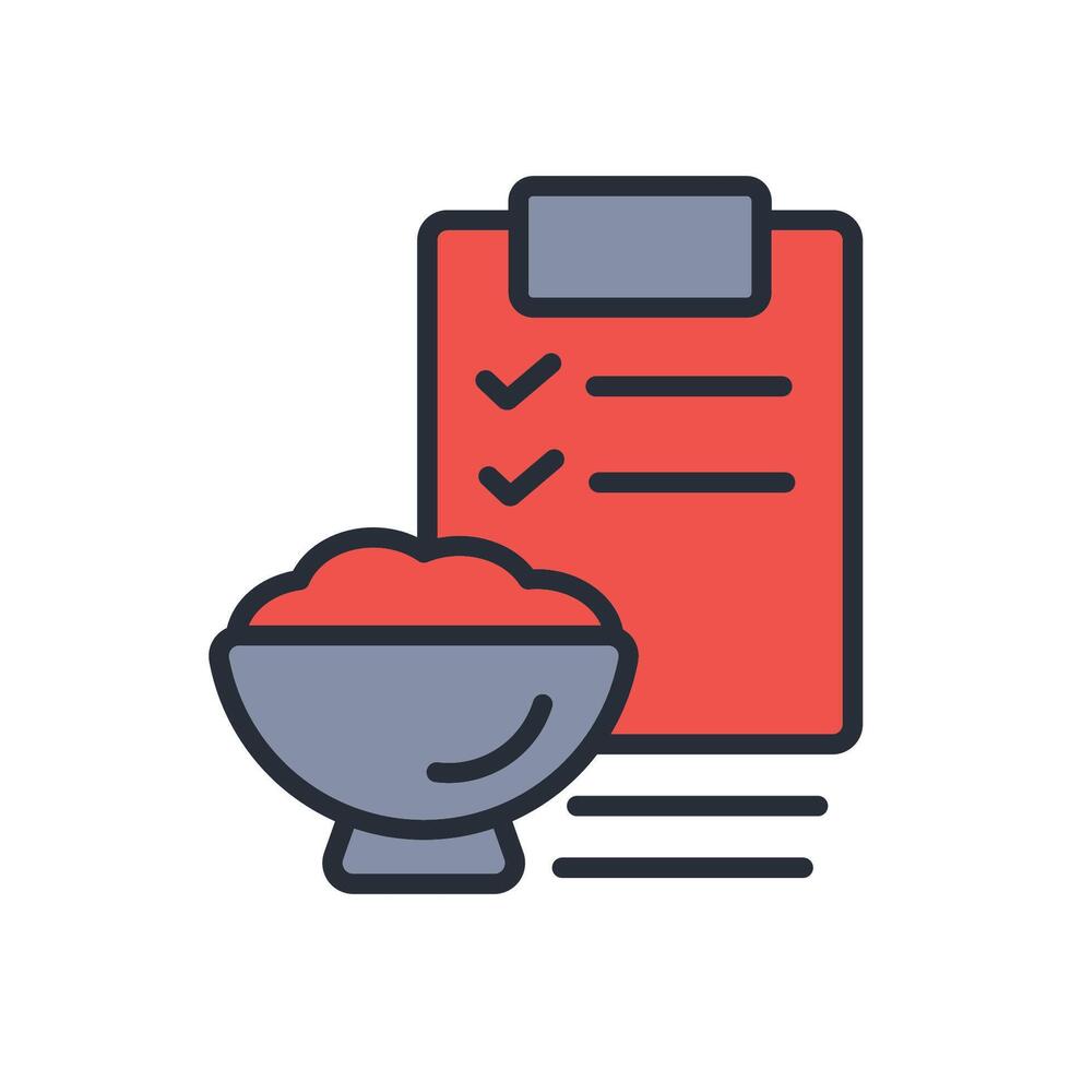 meal planning icon. .Editable stroke.linear style sign for use web design,logo.Symbol illustration. vector