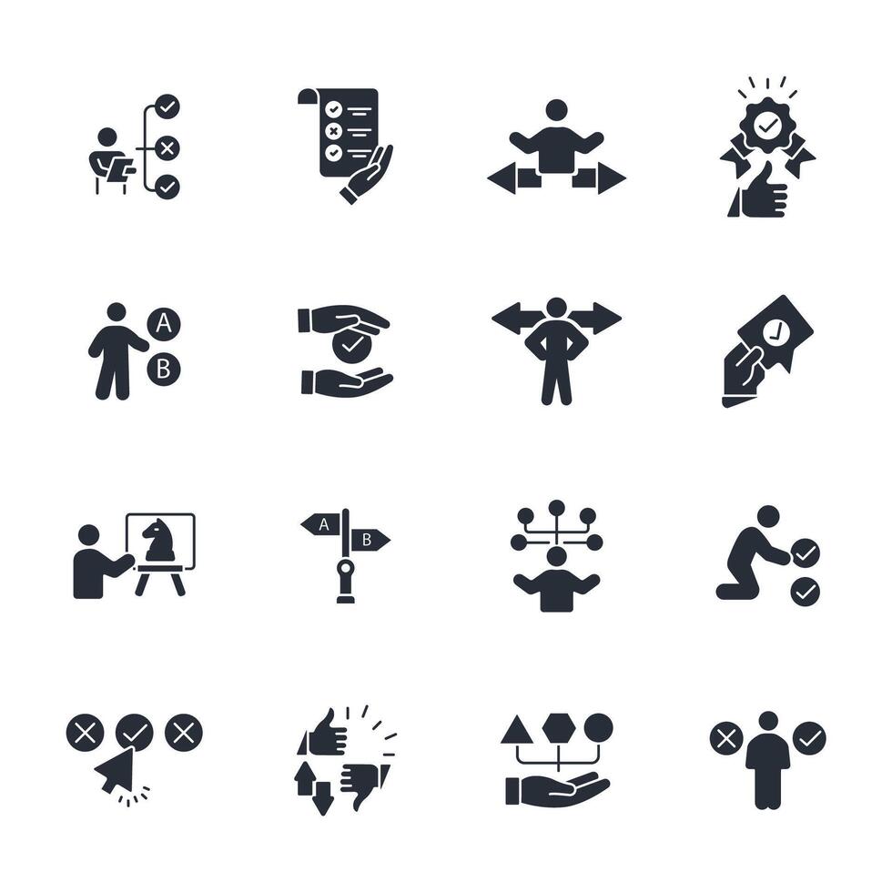 Choice icon set..Editable stroke.linear style sign for use web design,logo.Symbol illustration. vector
