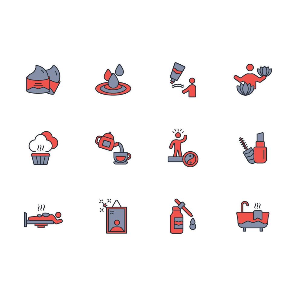 beauty and spa icon set..Editable stroke.linear style sign for use web design,logo.Symbol illustration. vector