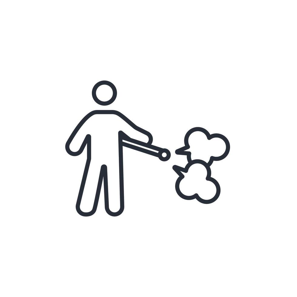 fumigation icon. .Editable stroke.linear style sign for use web design,logo.Symbol illustration. vector