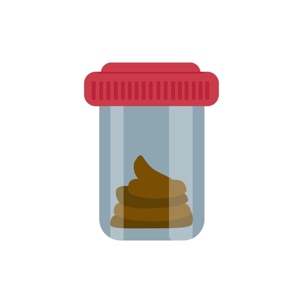 Plastic container with biomaterial feces for clinical analysis vector