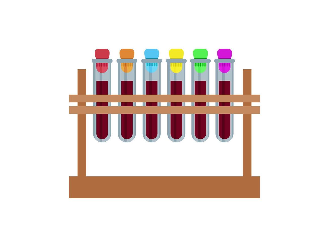 Stand with test tubes with biomaterial blood vector