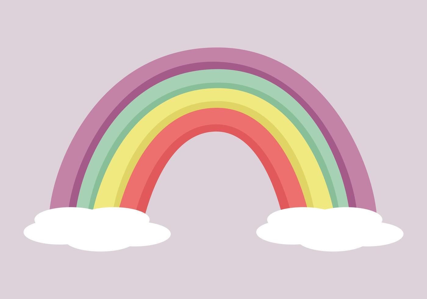 Rainbow and clouds - fairy tale background vector