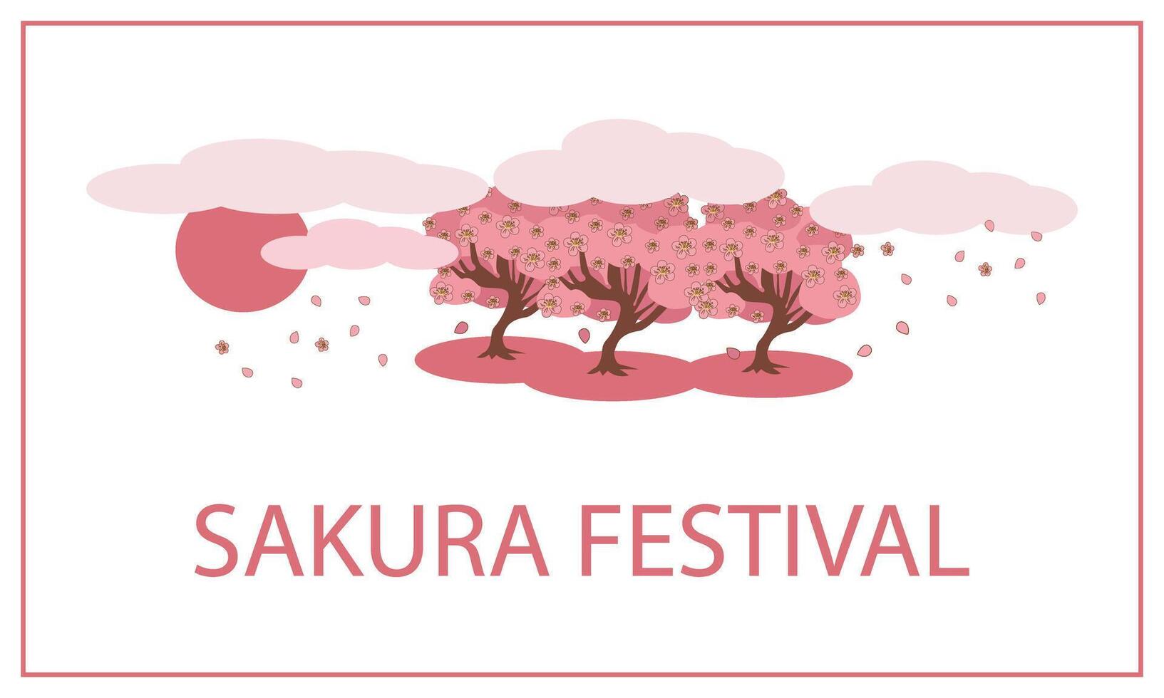 Banner, invitation, postcard for Sakura Festival vector