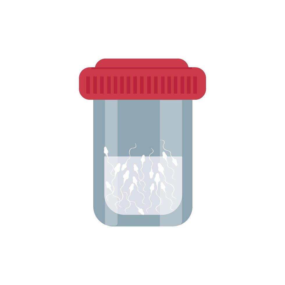Plastic container with biomaterial sperm vector