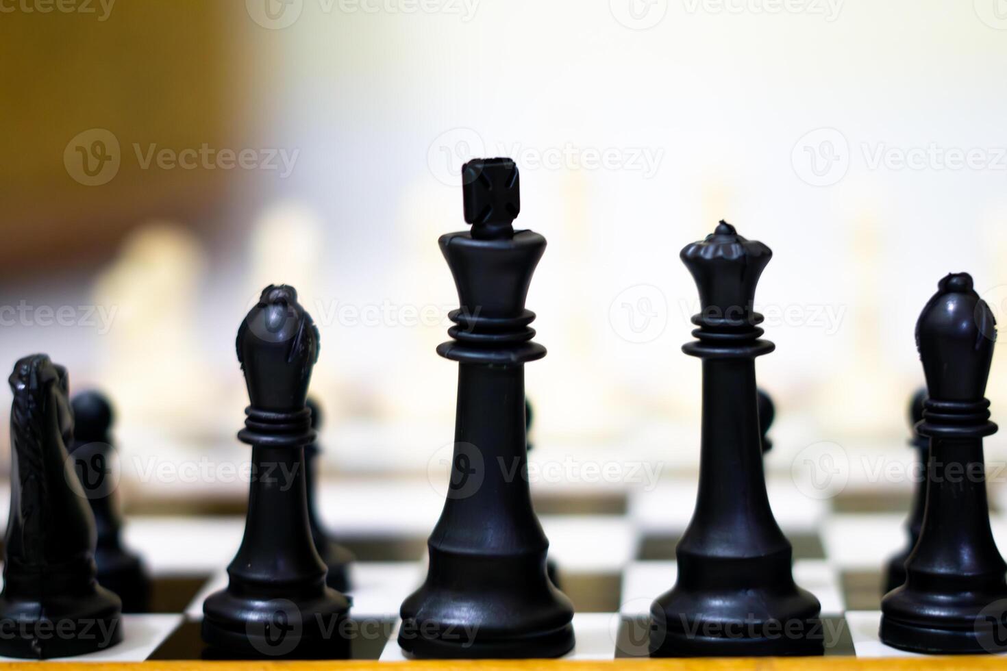 Chess Setup Close Up - Strategy and Logical Play Illustrated photo