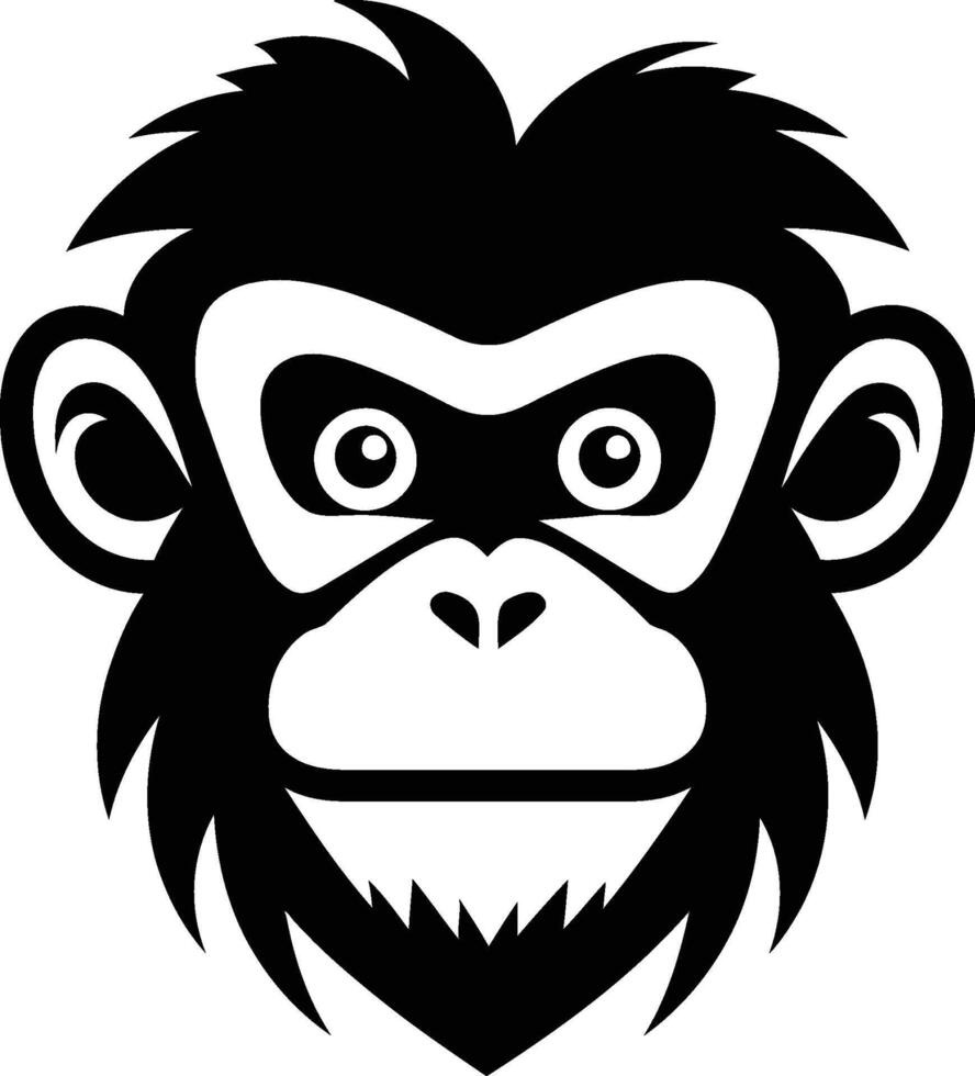 Monkey head or face icon illustration. Monkey head icon design vector