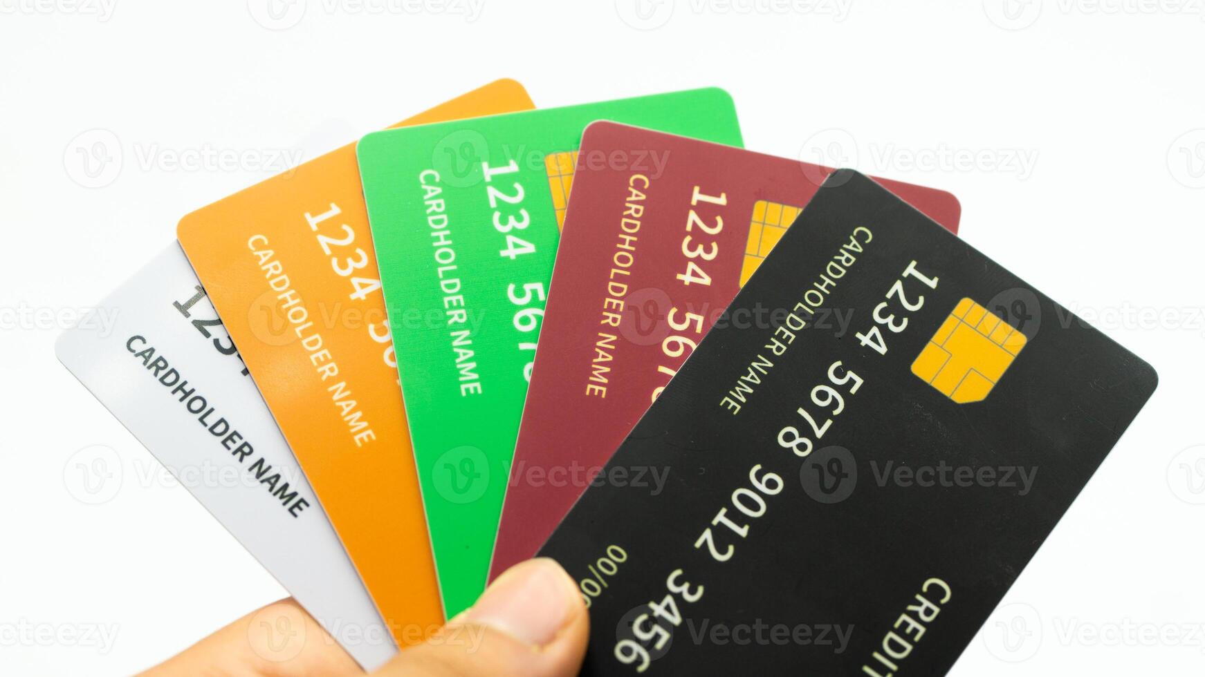 Colorful Set of Contactless Credit Cards for Business and Finance Projects photo
