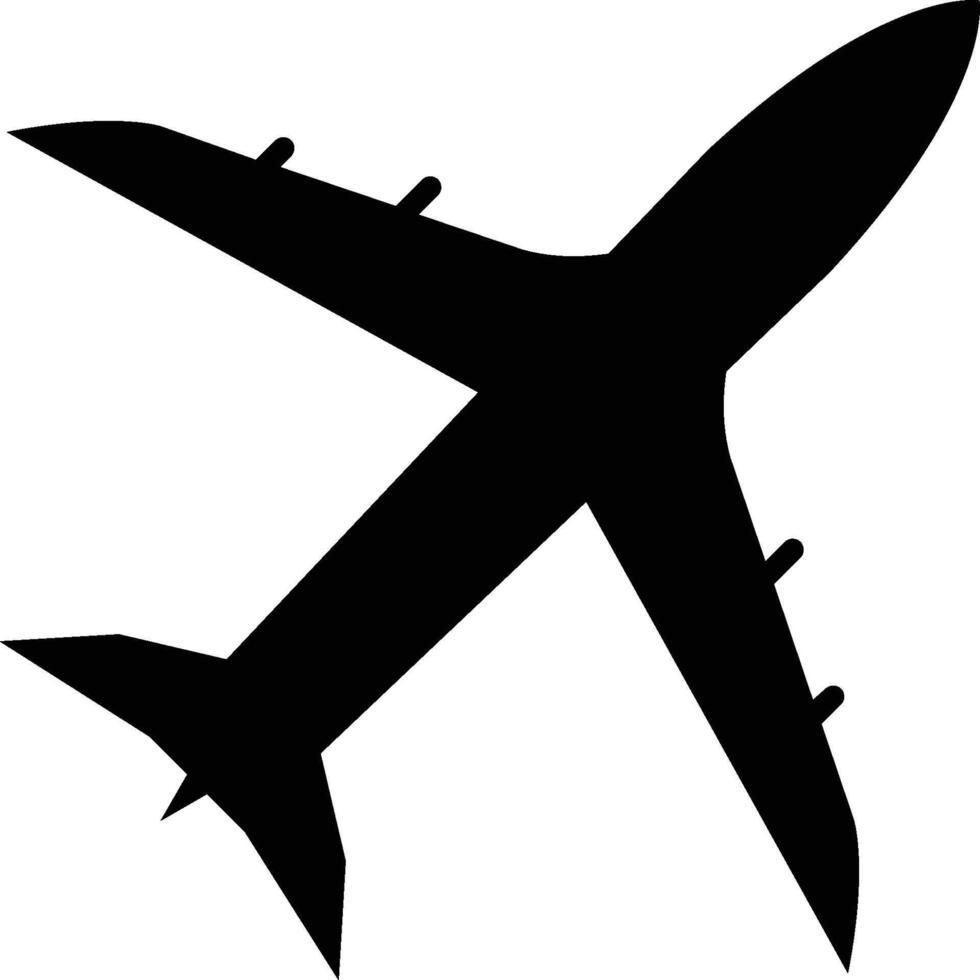 Airplane icon. Aircraft silhouette illustration vector