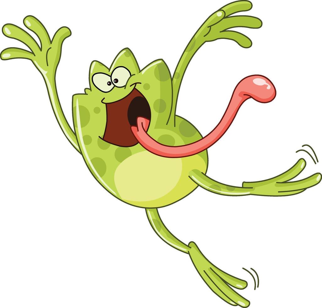 Funny Green Crazy Frog illustration on White Background vector