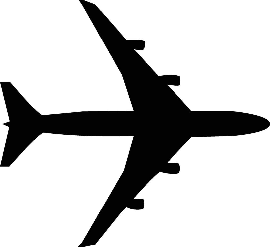 Airplane icon silhouette. Plane symbol. Air Plane black illustration vector