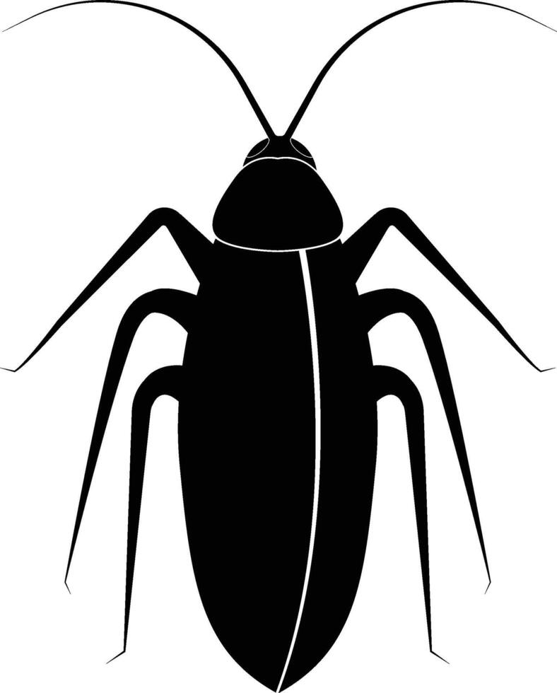 Ion of cockroach. Cockroach silhouette icon illustration vector