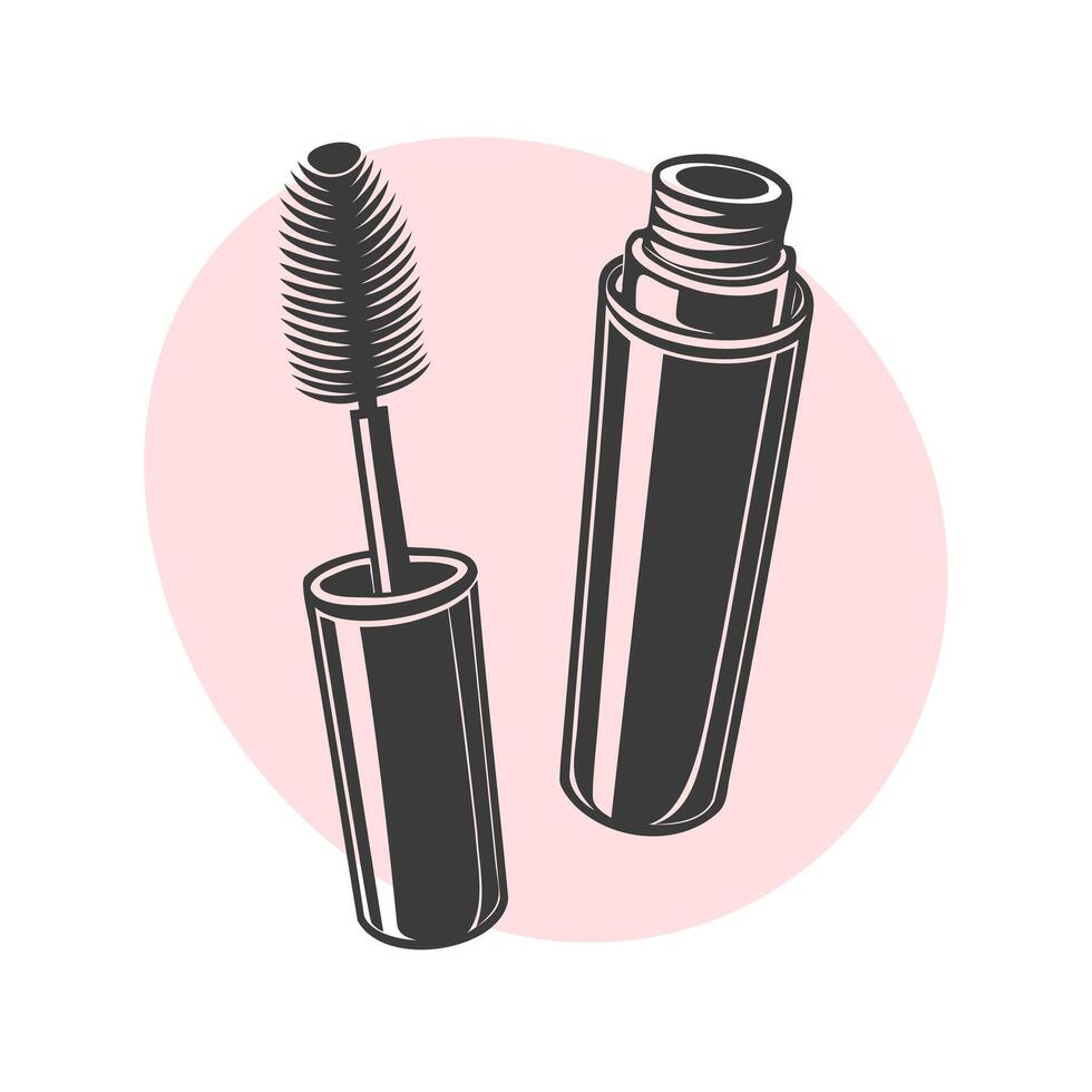 Mascara silhouette. Beauty salon icon, eyelashes. Illustration vector
