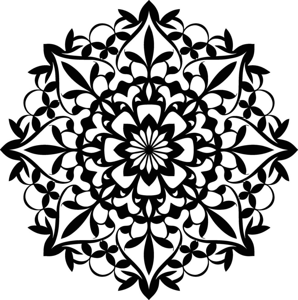 Organic elements contained mandala silhouette vector
