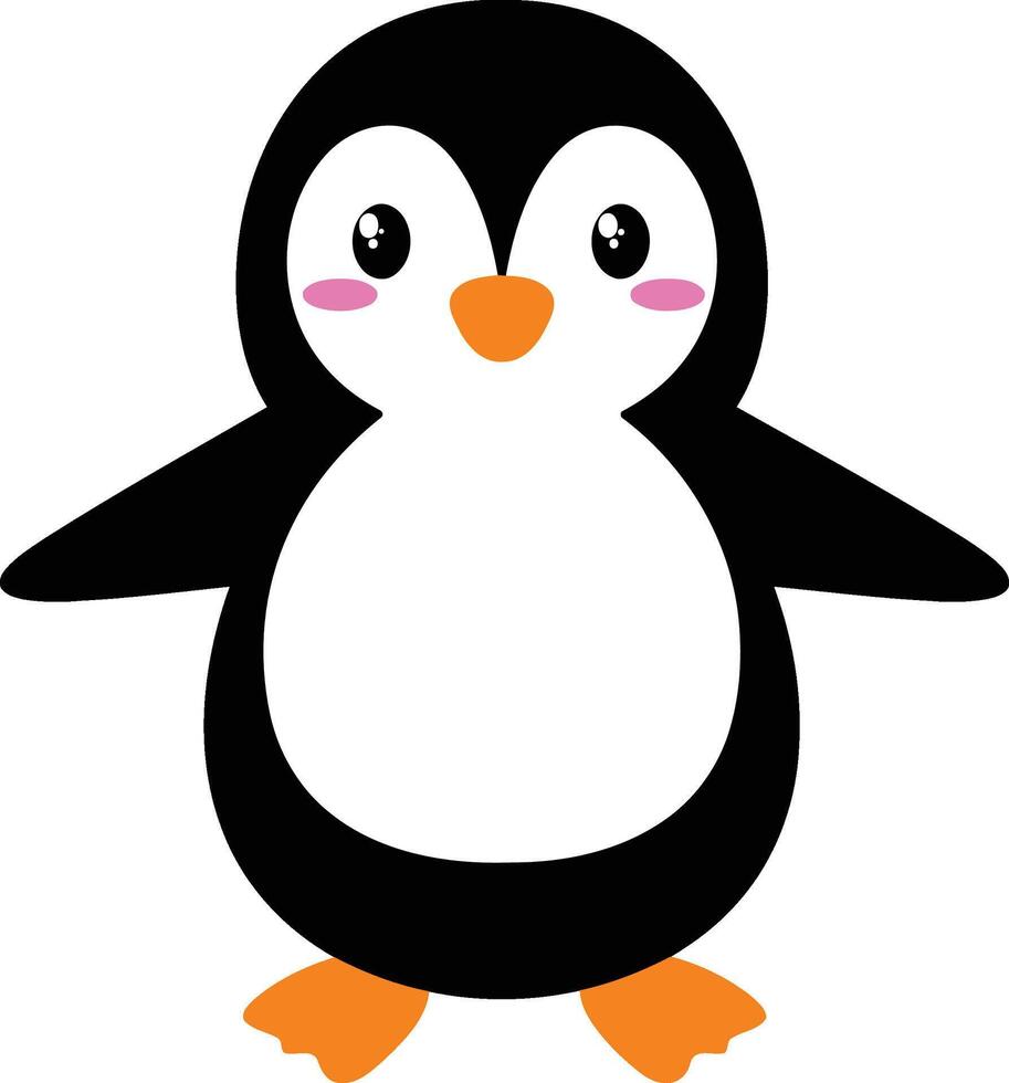 Illustration of a cute cartoon penguin vector