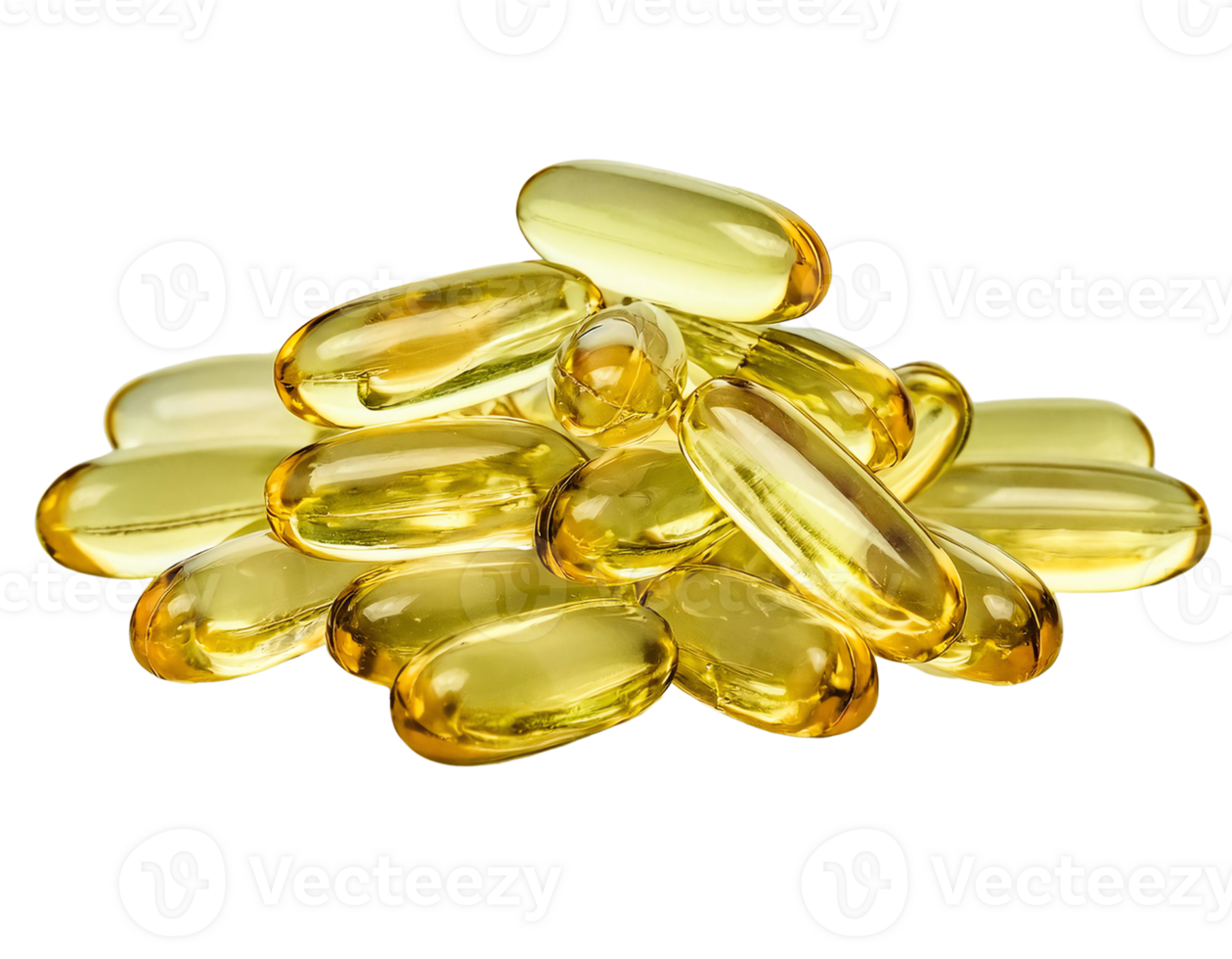 Yellow gelatin capsules realistic photo png