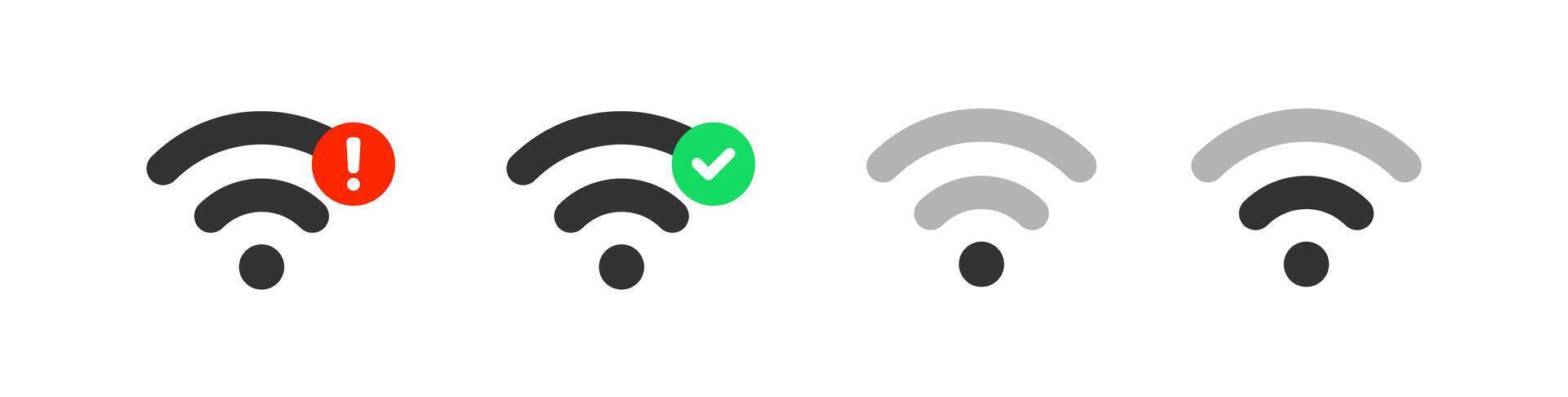 Wifi signal icon. Strength connection. Good, bad wireless network. Hotspot status. vector
