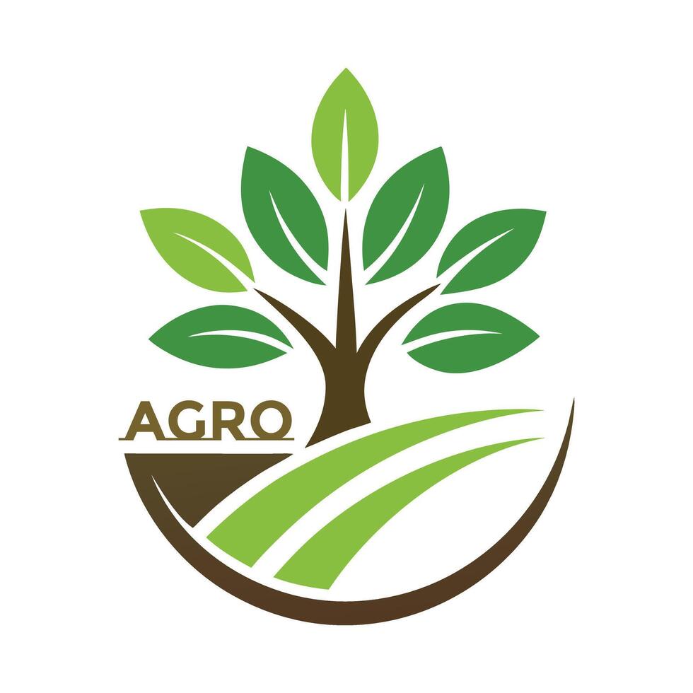 An Illustration with a Natural Agro Farm Project and Leaf Logo Icon vector