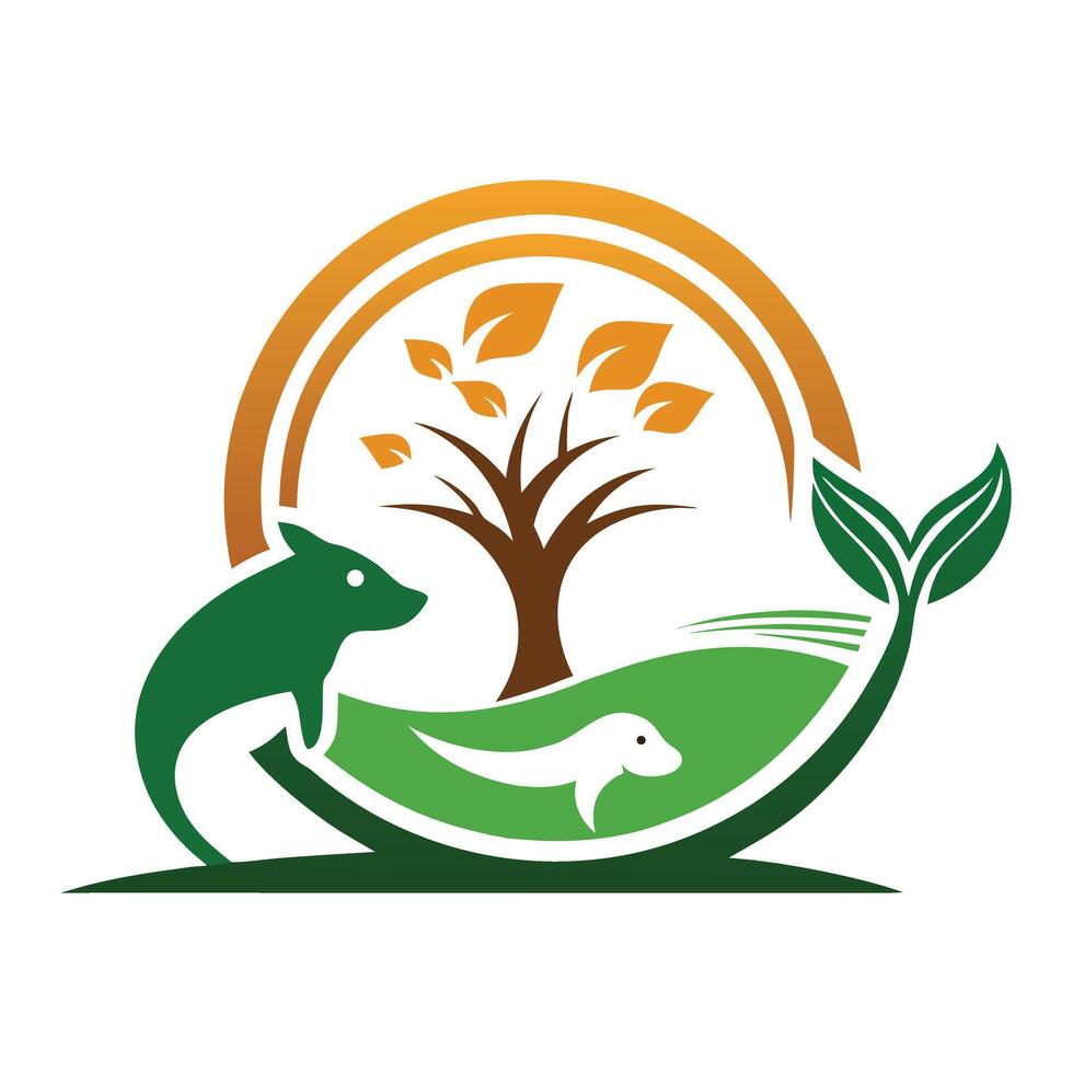 Illustration of a Leaf Logo Icon in a Natural Agro Farm Project vector