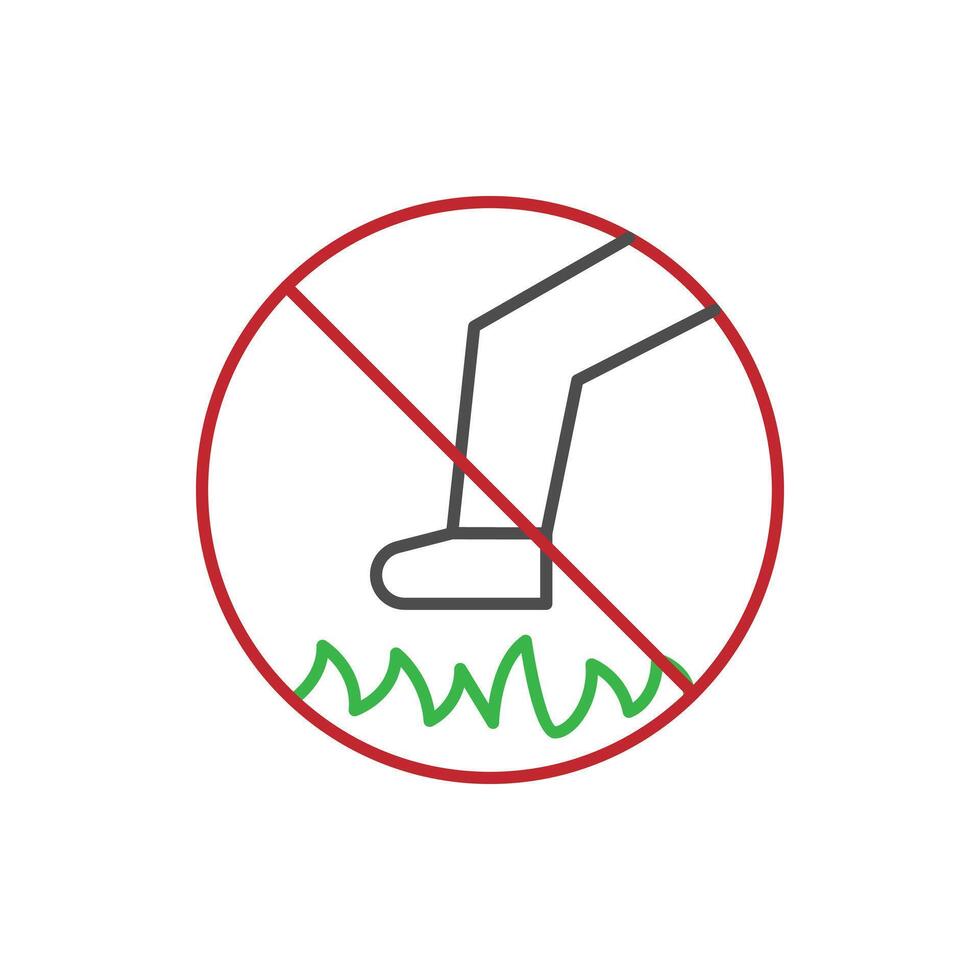 no stepping on grass icon vector