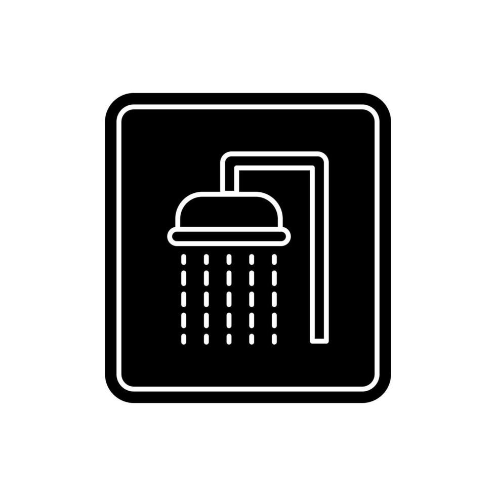 shower line icon sign in black color vector