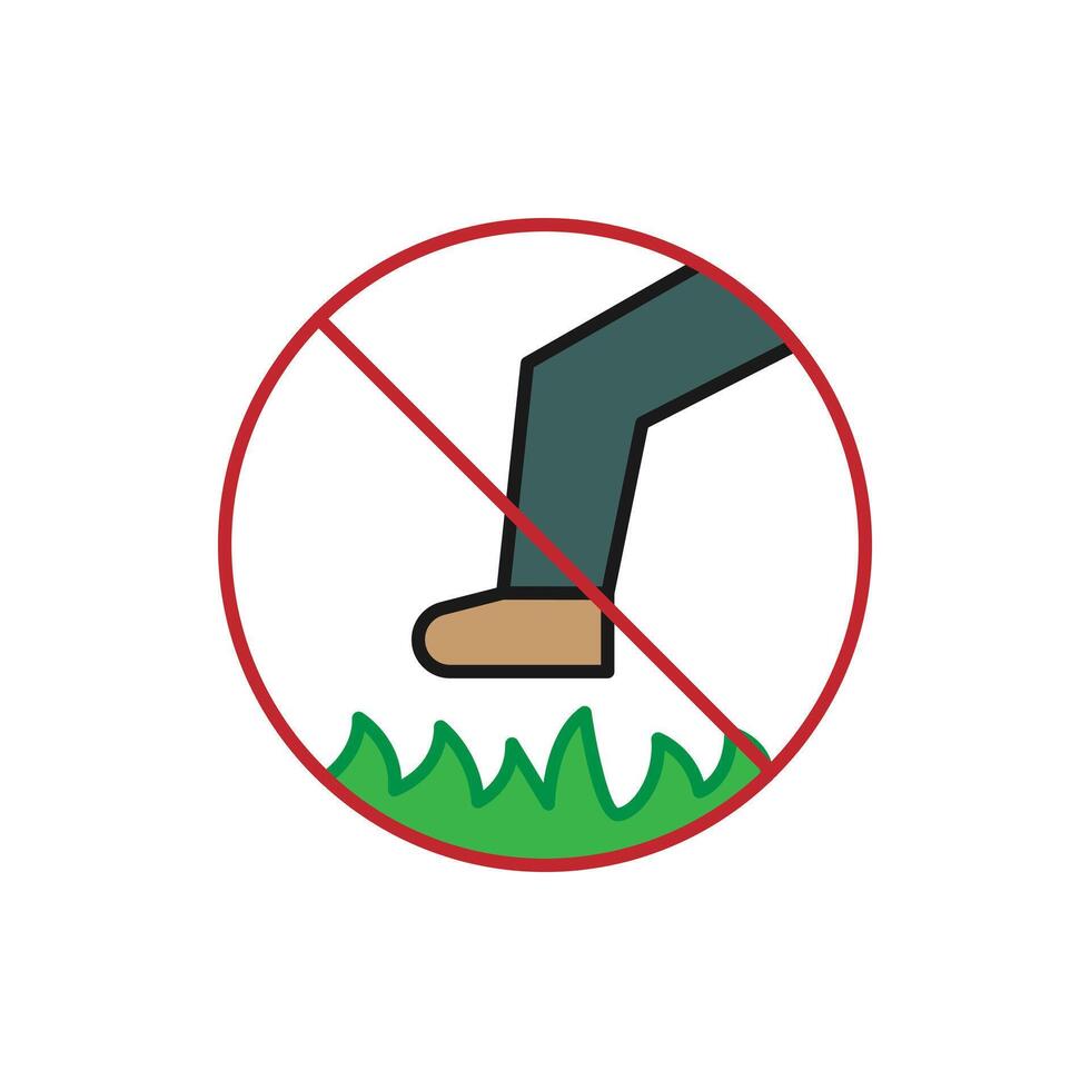 no stepping on grass icon vector