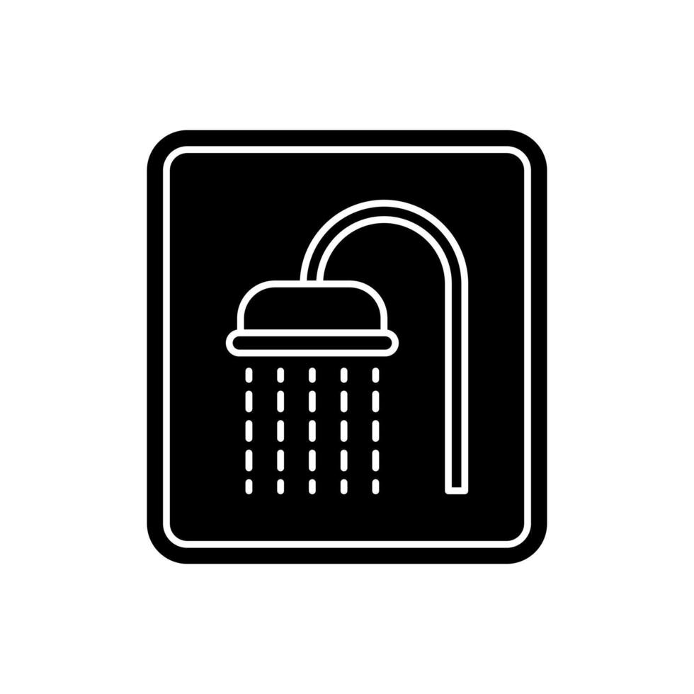 shower line icon sign in black color vector