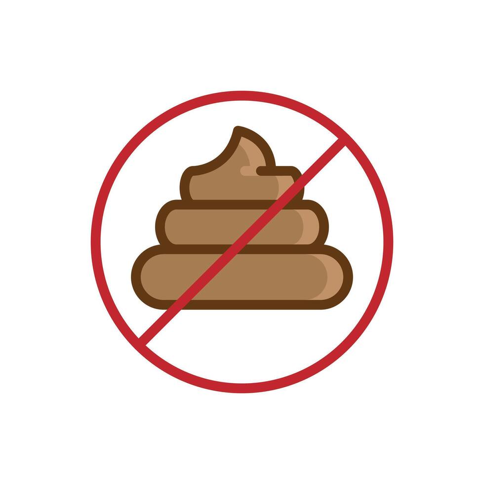 no poop color icon sign vector