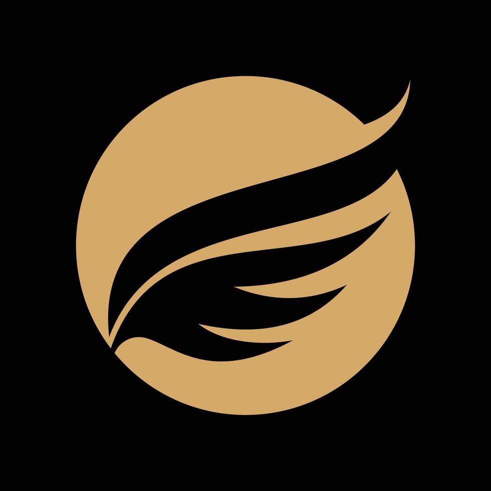 Wings logo design illustration with creative circle concept vector