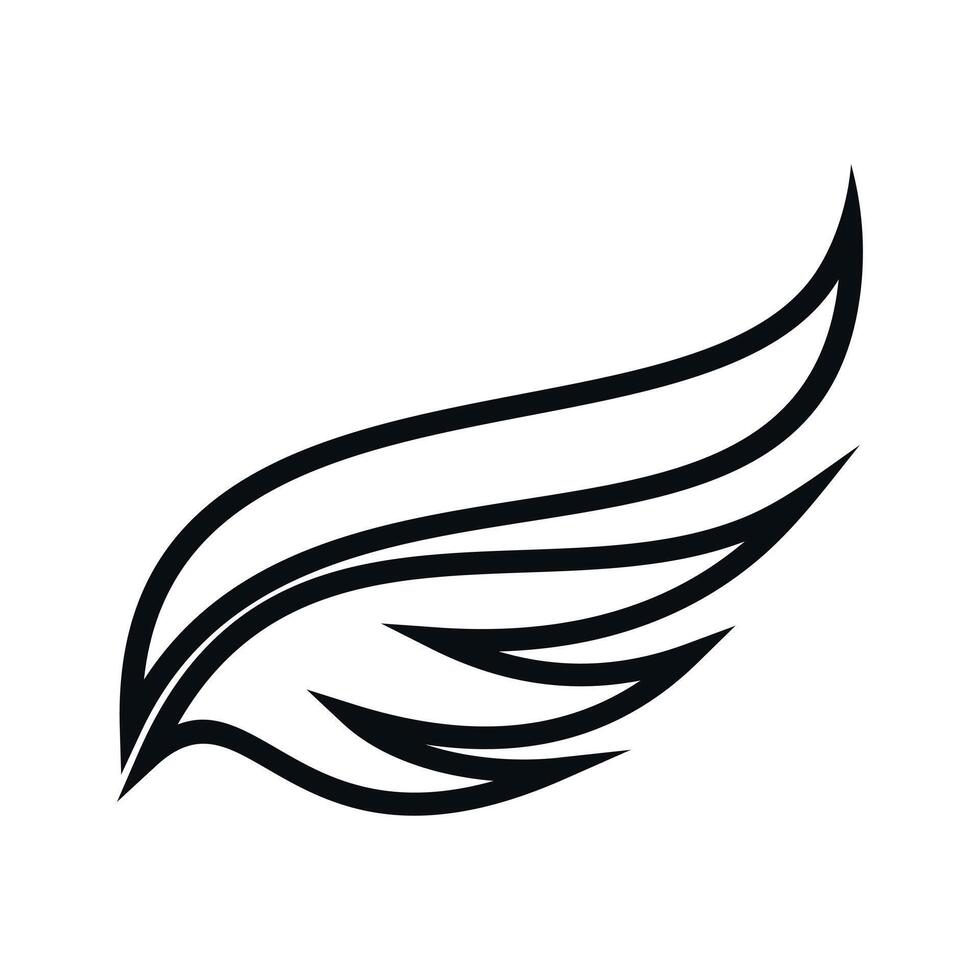 Wing logo design illustration with line art and creative concept vector