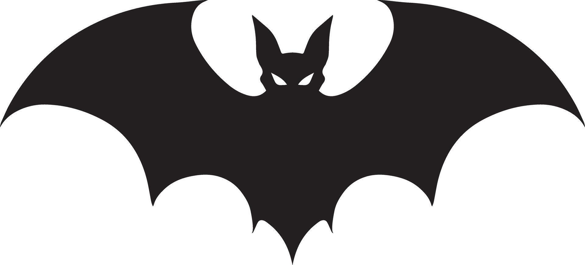 A bat silhouette with a black outline, vector