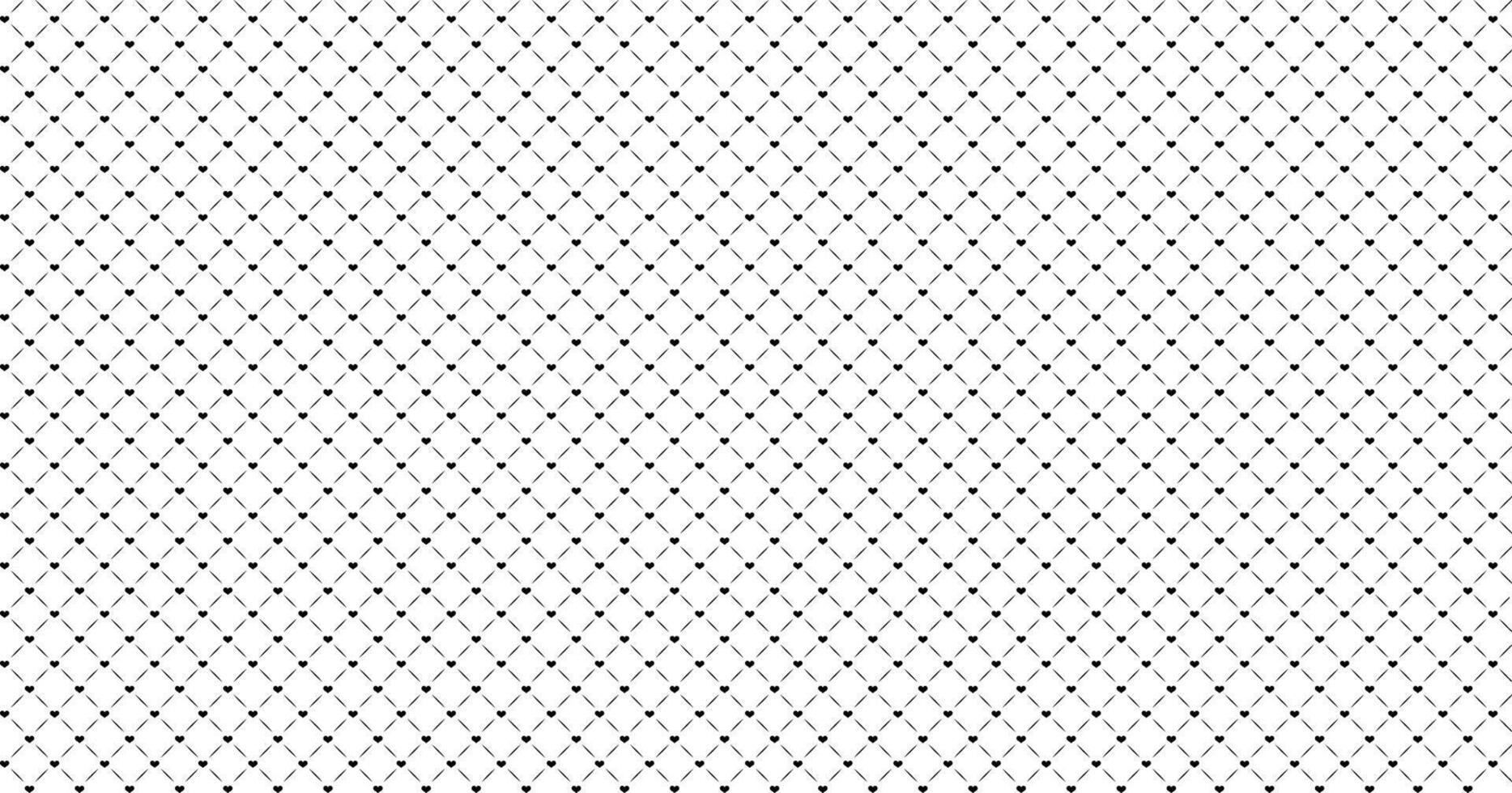 Seamless line with hearts pattern isolated on white background. vector