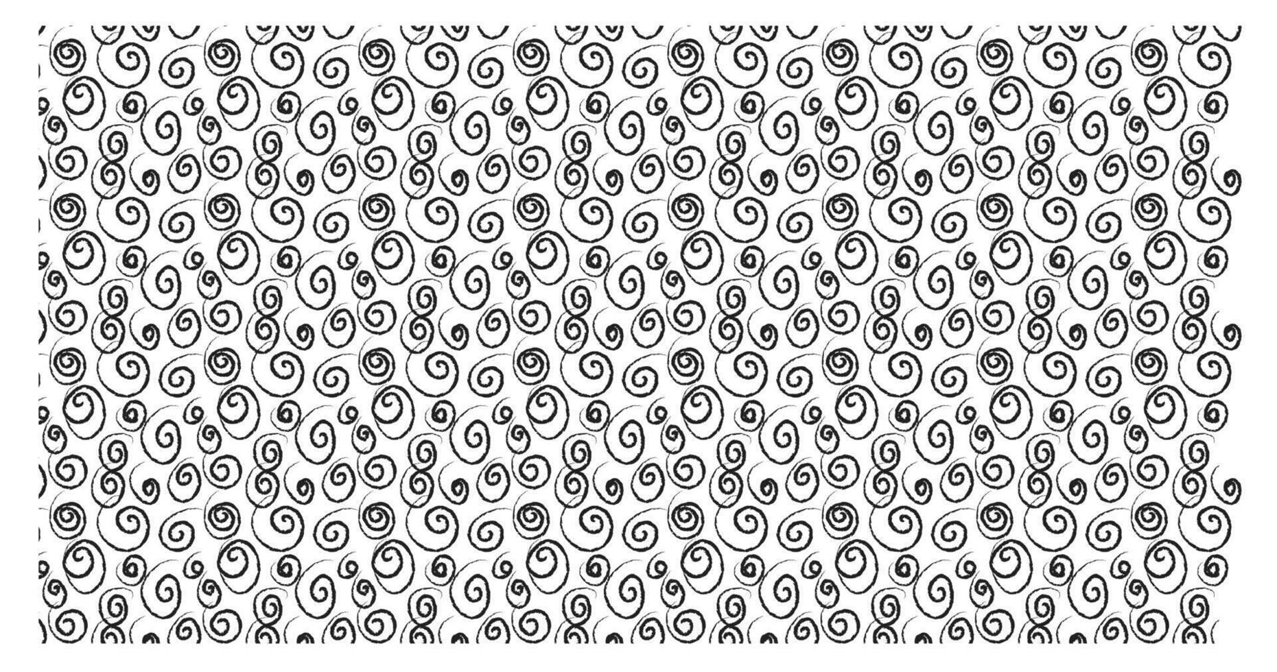 Curly brush strokes, marker scrawls seamless pattern. vector
