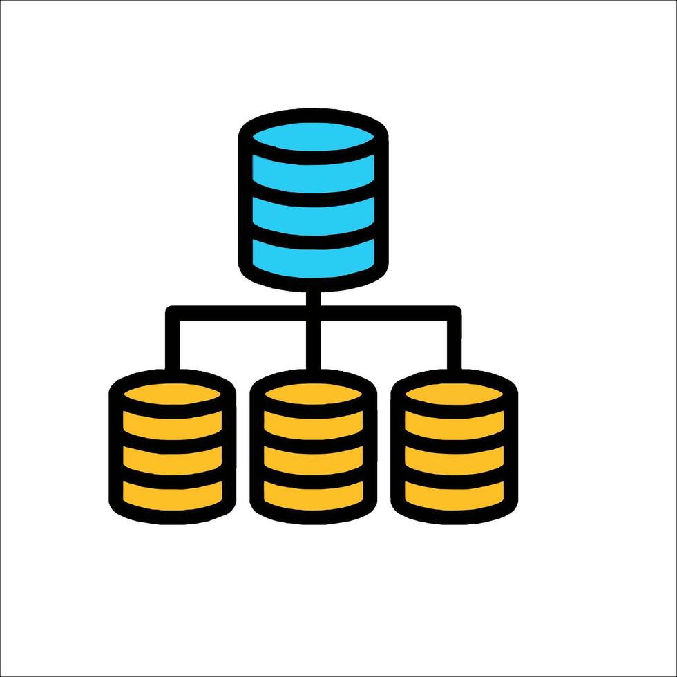 A database icon with three stacks of data vector