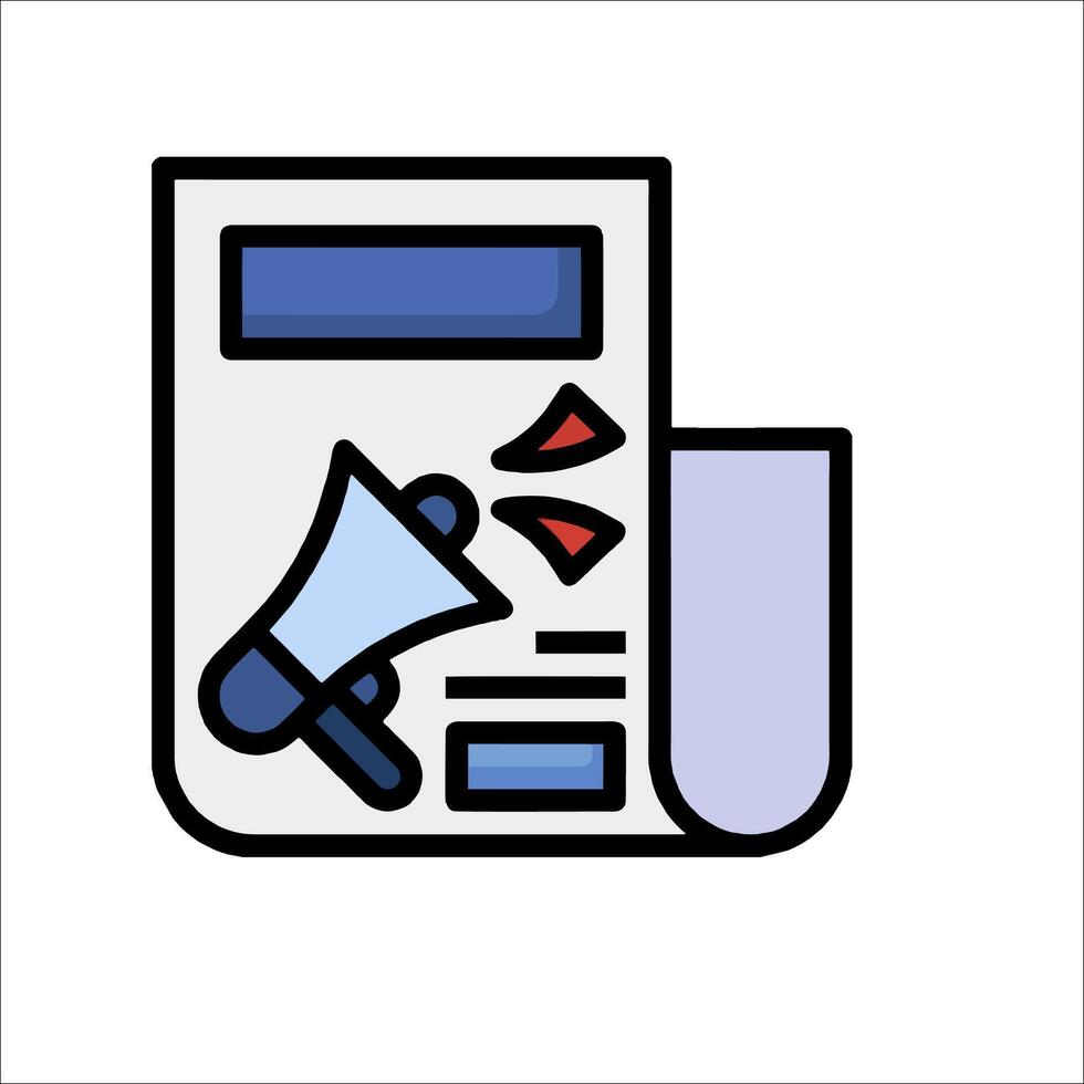 A newspaper with a megaphone icon vector