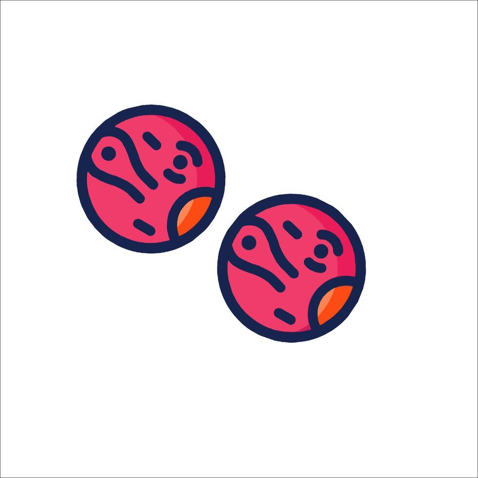 Two pink balls with the word love on them vector