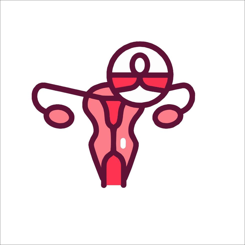 The icon for a woman's uterus vector