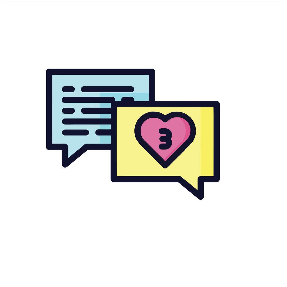 A speech bubble with a heart and a number vector